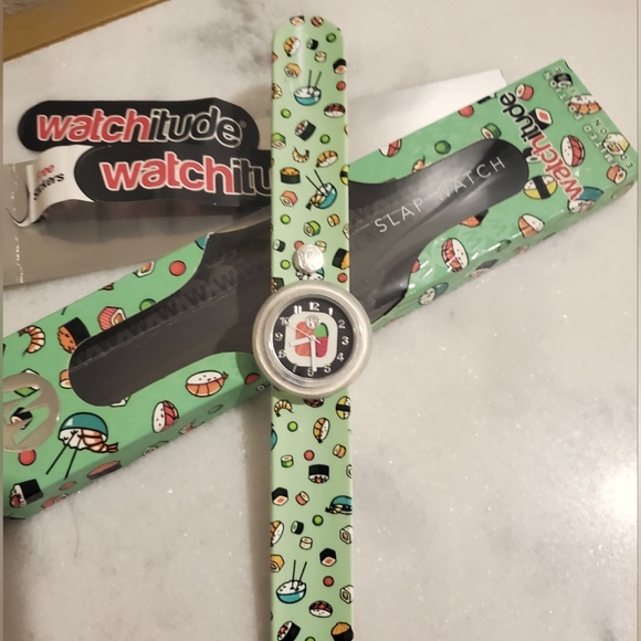 Watchitude Green Sushi Slapwatch Wristband - Picture 1 of 14